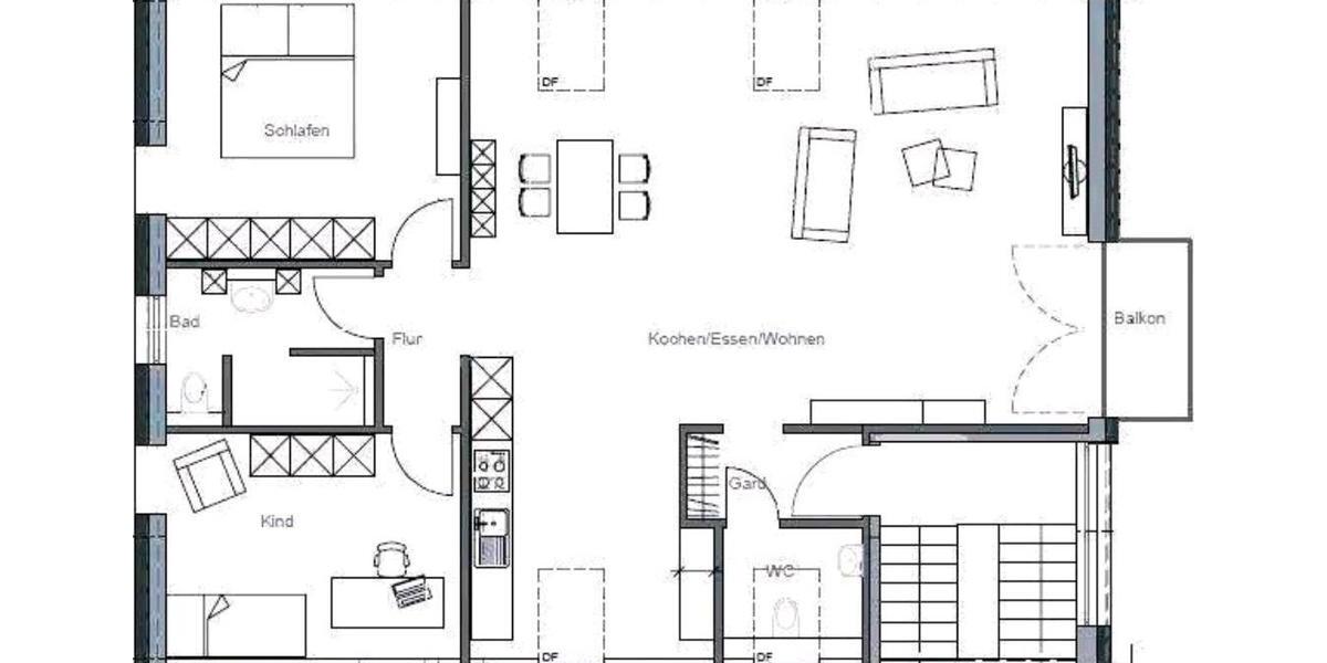 Dachgeschoßwohnung Großostheim - 3 Zimmer, 92 m&sup2;, 1.200&euro; | Angebot:26413770