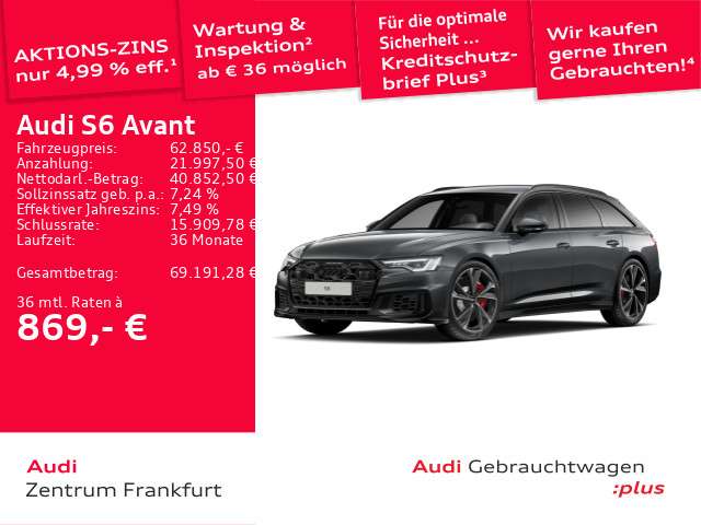 Audi S6 12.413 km 62.850 &euro; Frankfurt am Main 60314