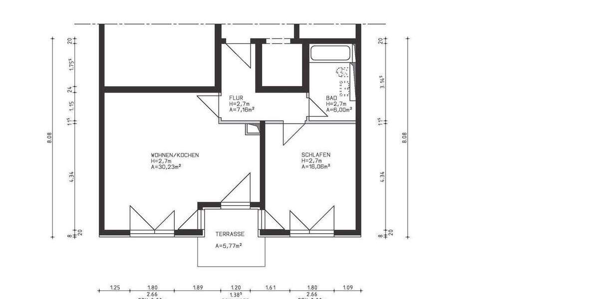 Etagenwohnung Frankfurt am Main Kalbach-Riedberg - 2 Zimmer, 60 m&sup2;, 369.500&euro; | Angebot:25661967