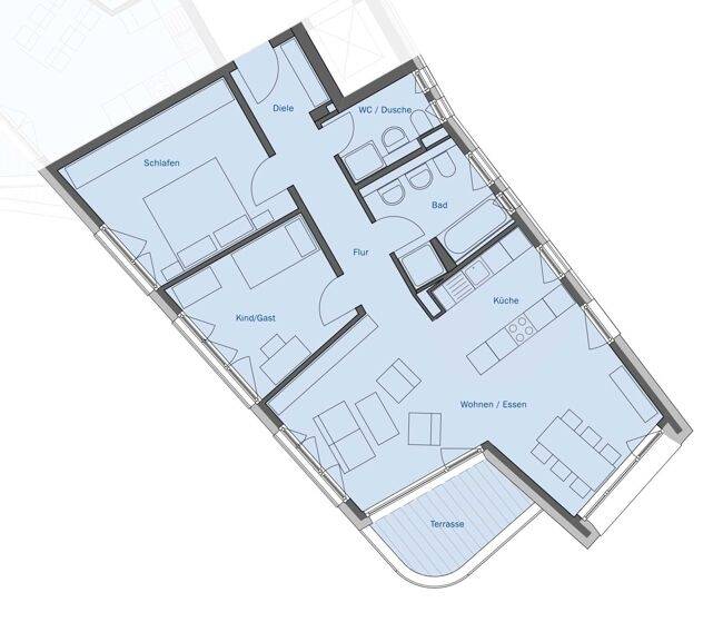 Etagenwohnung Frankfurt am Main Kalbach-Riedberg - 3 Zimmer, 92 m&sup2;, 862.400&euro; | Angebot:25704382