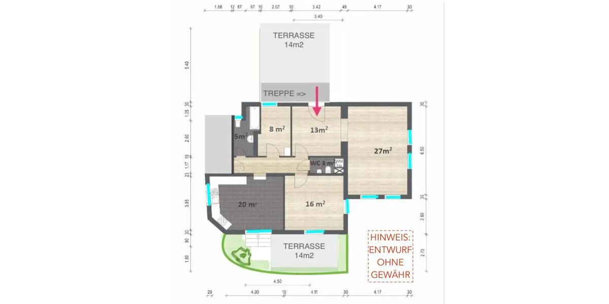 Etagenwohnung Friedrichsdorf Dillingen - 4 Zimmer, 111 m&sup2;, 1.750&euro; | Angebot:26627087