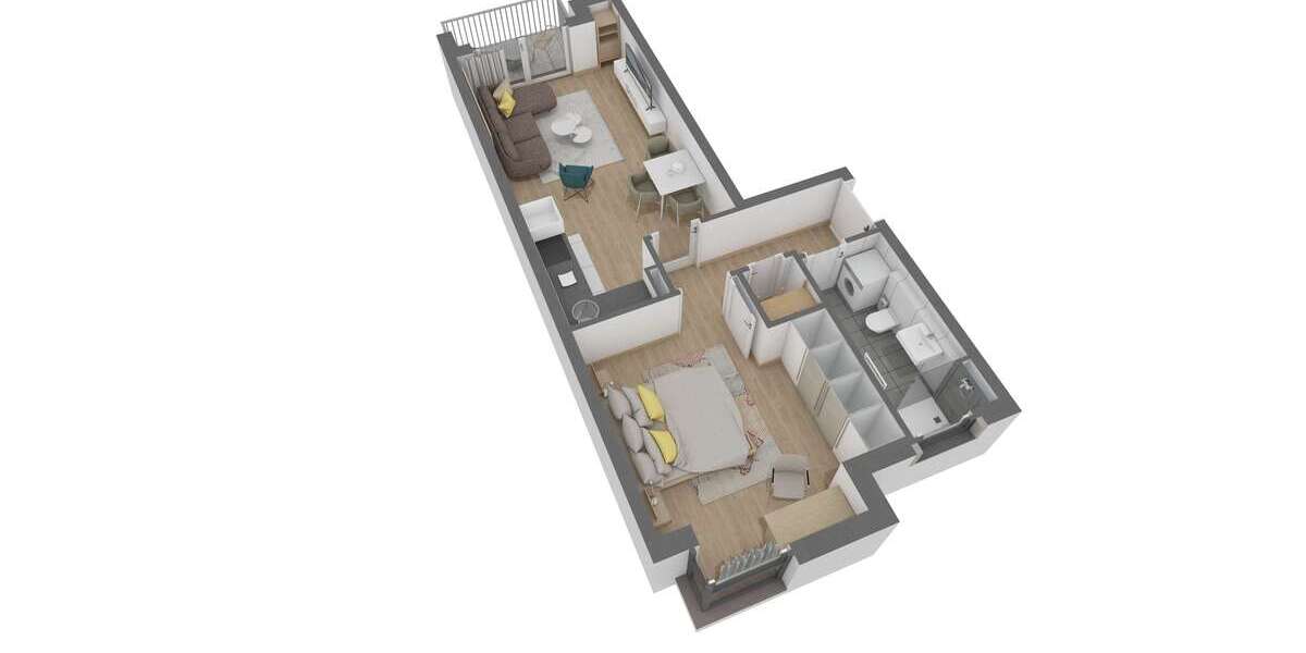 Etagenwohnung Offenbach am Main Bürgel - 2 Zimmer, 47 m&sup2;, 264.960&euro; | Angebot:26835205