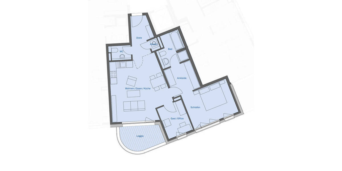 Etagenwohnung Frankfurt am Main Kalbach-Riedberg - 3 Zimmer, 79 m&sup2;, 699.400&euro; | Angebot:25704369