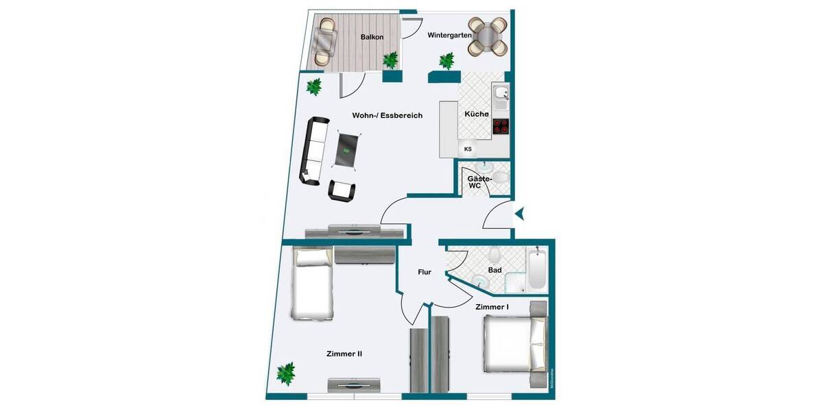 Etagenwohnung Frankfurt am Main Ostend - 3 Zimmer, 80 m&sup2;, 650.000&euro; | Angebot:26036782