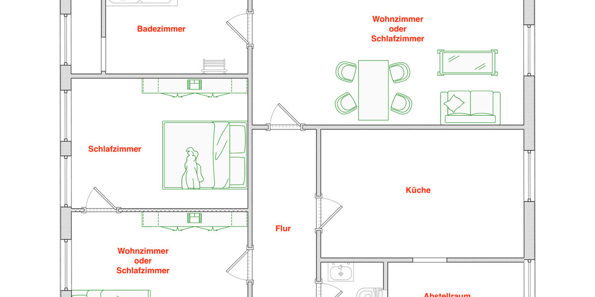 Etagenwohnung Gelnhausen - 3 Zimmer, 90 m&sup2;, 890&euro; | Angebot:25571696
