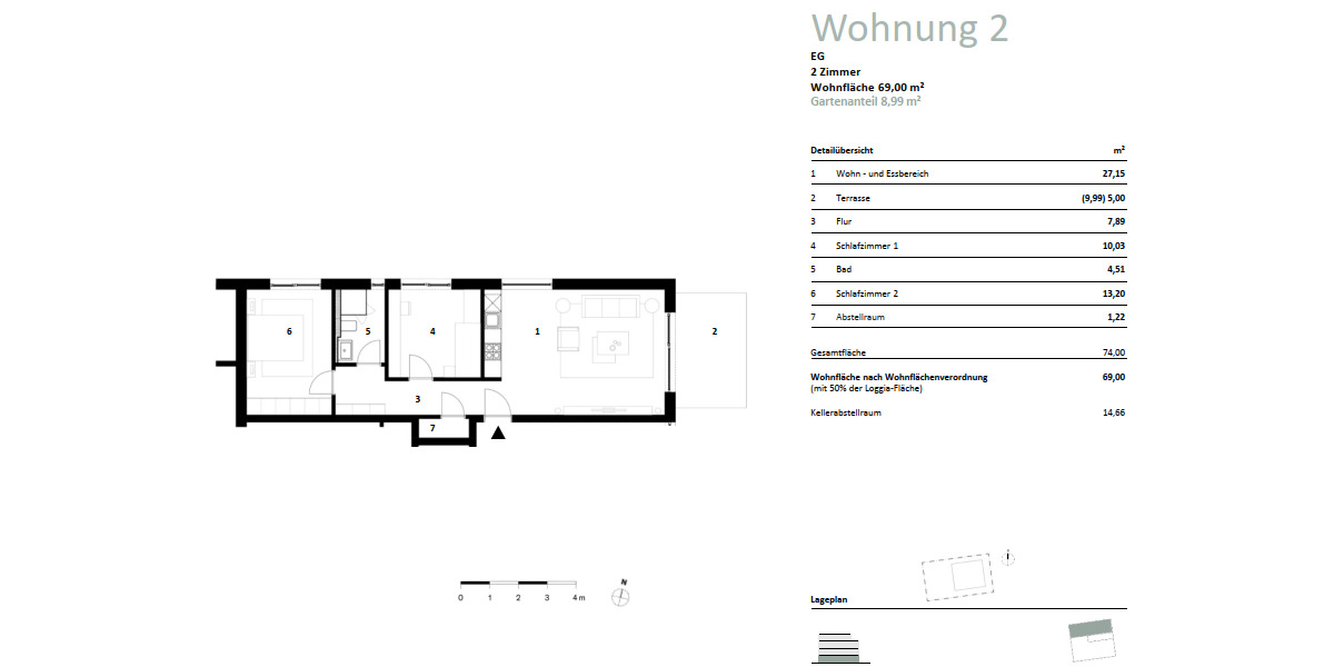 Etagenwohnung Bad Vilbel - 3 Zimmer, 69 m&sup2;, 445.000&euro; | Angebot:25778943