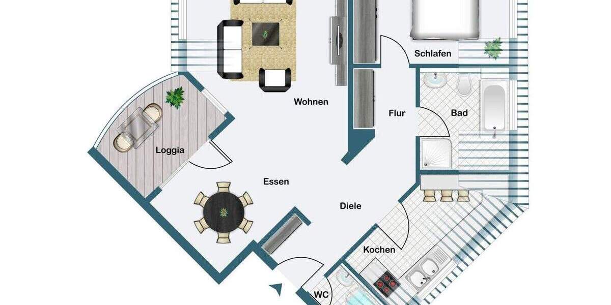 Etagenwohnung Kronberg im Taunus Schönberg - 2 Zimmer, 76 m&sup2;, 365.000&euro; | Angebot:25742754