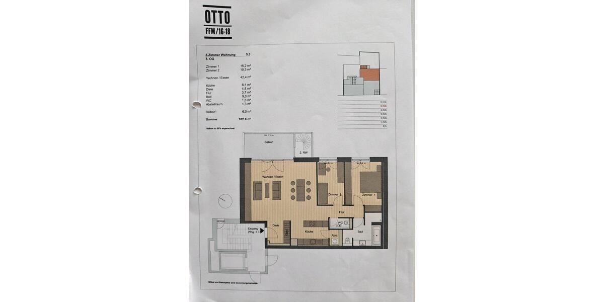Etagenwohnung Frankfurt am Main Innenstadt 1 - 3 Zimmer, 103 m&sup2;, 660.000&euro; | Angebot:26781203