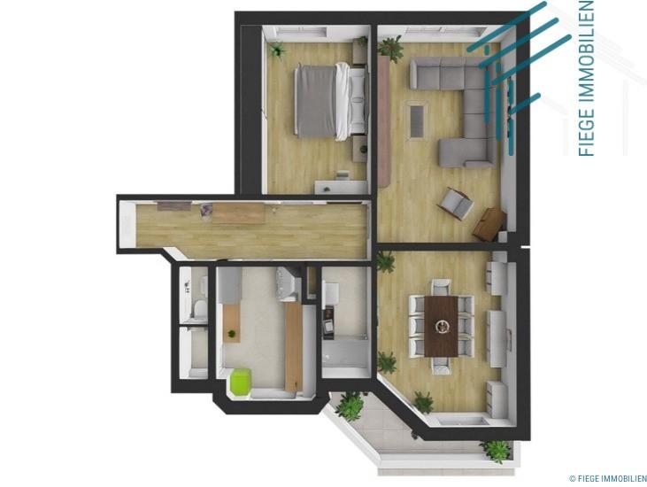 Etagenwohnung Offenbach am Main Buchrain - 3 Zimmer, 90 m&sup2;, 1.025&euro; | Angebot:26336728