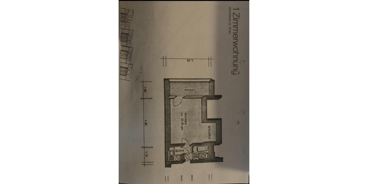 Erdgeschoßwohnung Frankfurt am Main Oberrad - 1 Zimmer, 34 m&sup2;, 590&euro; | Angebot:25824539