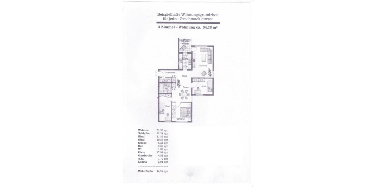 Etagenwohnung Frankfurt am Main Bonames - 5 Zimmer, 95 m&sup2;, 345.000&euro; | Angebot:26848105