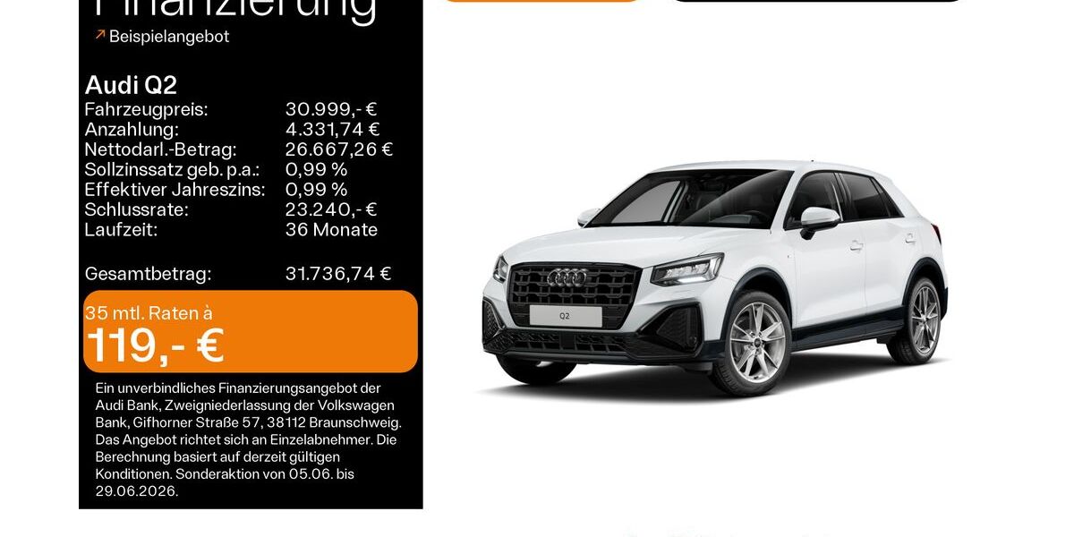 Audi Q2 8.300 km 30.799 &euro; Mühlheim 63165