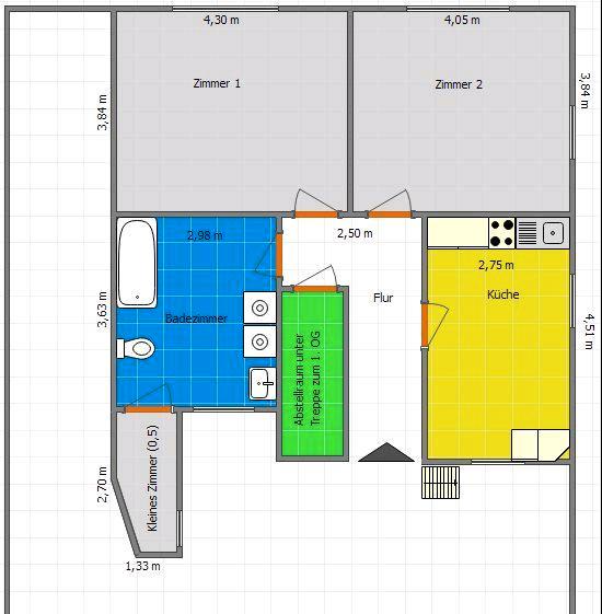 Erdgeschoßwohnung Hanau Kesselstadt - 2.5 Zimmer, 64 m&sup2;, 850&euro; | Angebot:26385290
