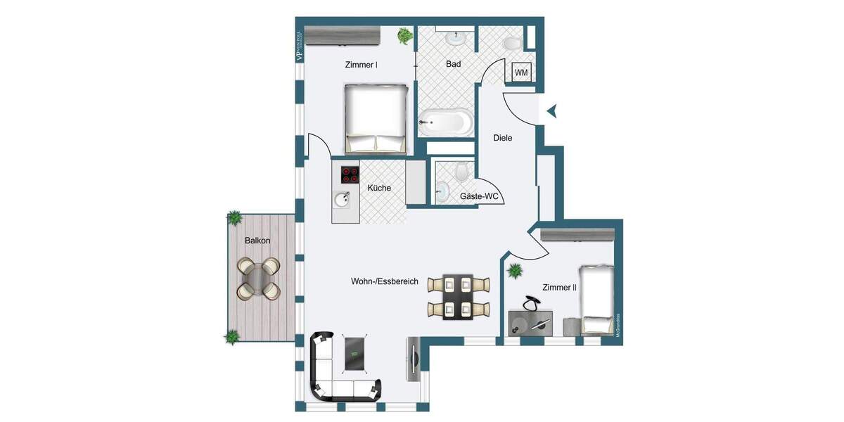 Etagenwohnung Frankfurt am Main Gutleutviertel - 3 Zimmer, 86 m&sup2;, 990.000&euro; | Angebot:25769240