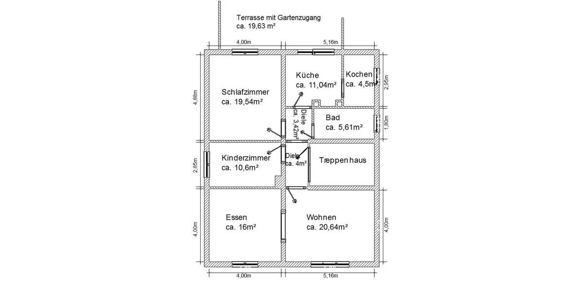 Erdgeschoßwohnung Hanau Groß-Steinheim - 3.5 Zimmer, 102 m&sup2;, 1.120&euro; | Angebot:26601845
