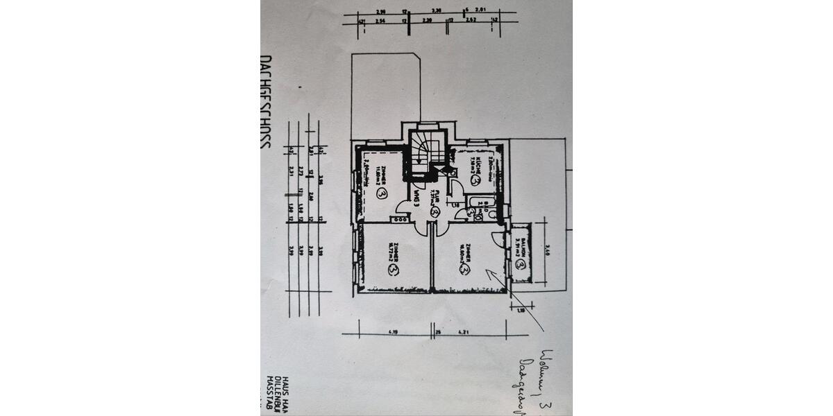 Dachgeschoßwohnung Frankfurt am Main Nord-West - 3 Zimmer, 62 m&sup2;, 360.000&euro; | Angebot:26056323