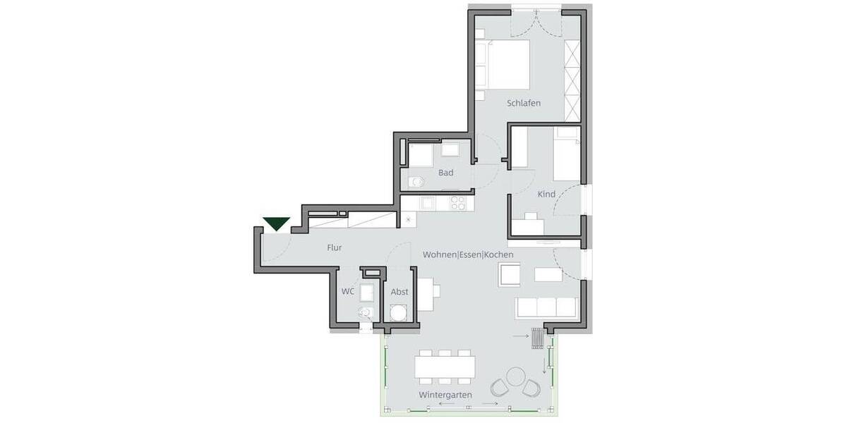 Etagenwohnung Frankfurt am Main Oberrad - 3 Zimmer, 89 m&sup2;, 689.800&euro; | Angebot:25704358