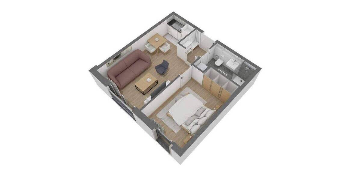 Etagenwohnung Offenbach am Main Bürgel - 2 Zimmer, 35 m&sup2;, 201.590&euro; | Angebot:26891447