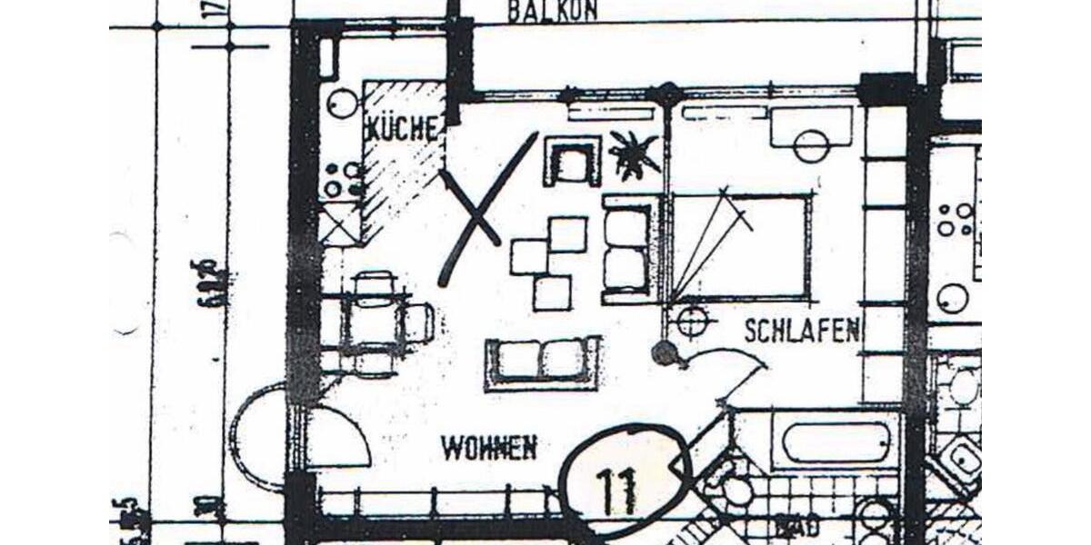 Etagenwohnung Langen (Hessen) - 1 Zimmer, 59 m&sup2;, 970&euro; | Angebot:25382290