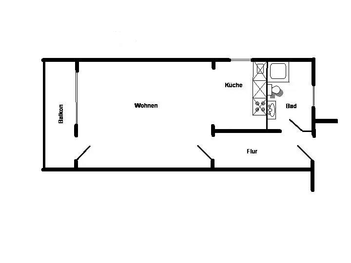 Etagenwohnung Babenhausen - 1 Zimmer, 38 m&sup2;, 470&euro; | Angebot:26004099