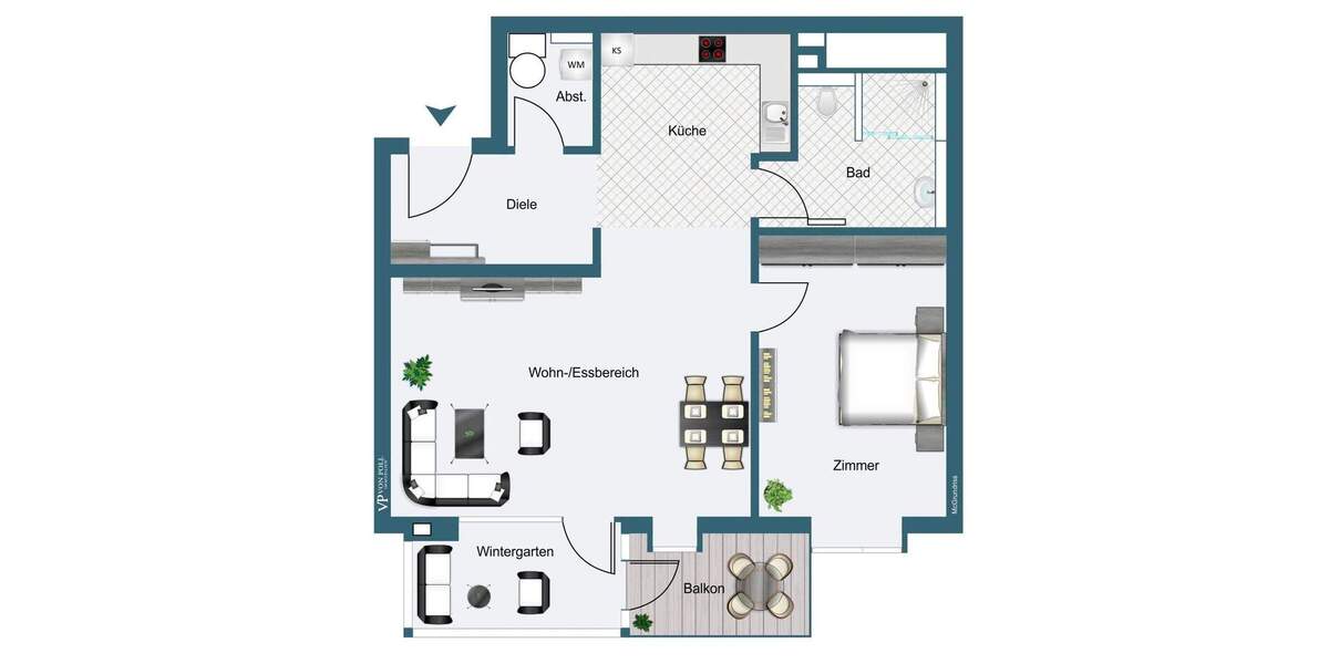 Etagenwohnung Frankfurt am Main Sachsenhausen - 2 Zimmer, 73 m&sup2;, 699.000&euro; | Angebot:26026478