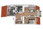 Dachgeschoßwohnung Aschaffenburg Damm - 2 Zimmer, 44 m&sup2;, 1.100&euro; | Angebot:26387111