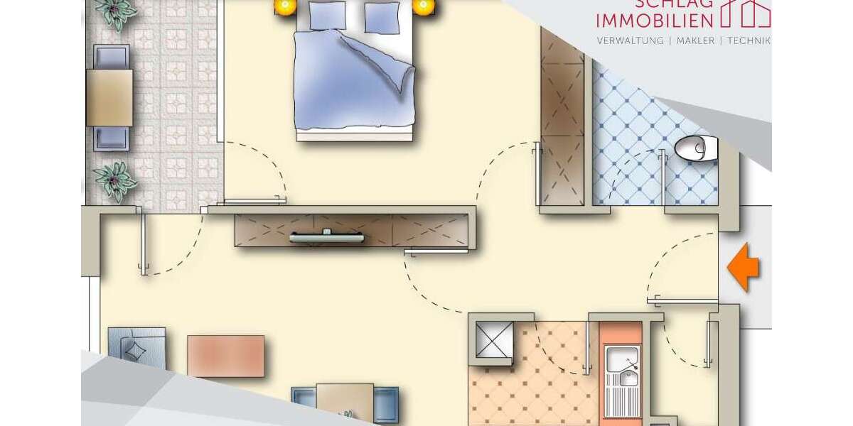 Etagenwohnung Hanau Innenstadt - 2 Zimmer, 52 m&sup2;, 151.760&euro; | Angebot:25934817