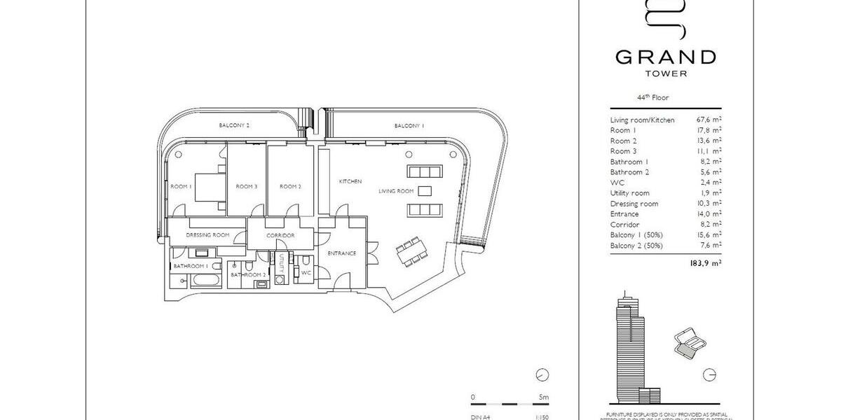 Etagenwohnung Frankfurt am Main Gutleutviertel - 4 Zimmer, 184 m&sup2;, 5.300&euro; | Angebot:25376024