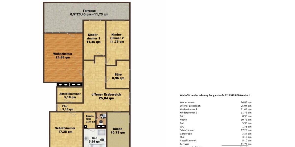 Etagenwohnung Dietzenbach - 5.5 Zimmer, 141 m&sup2;, 279.000&euro; | Angebot:25637632