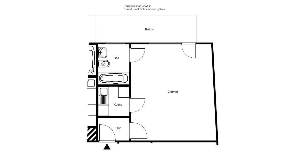 Etagenwohnung Frankfurt am Main Ost - 1 Zimmer, 31 m&sup2;, 591&euro; | Angebot:25788549