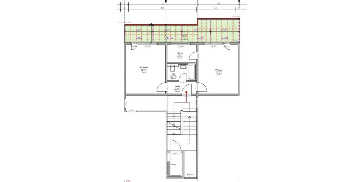 Etagenwohnung Offenbach am Main Hafen - 2 Zimmer, 67 m&sup2;, 255.000&euro; | Angebot:26059434