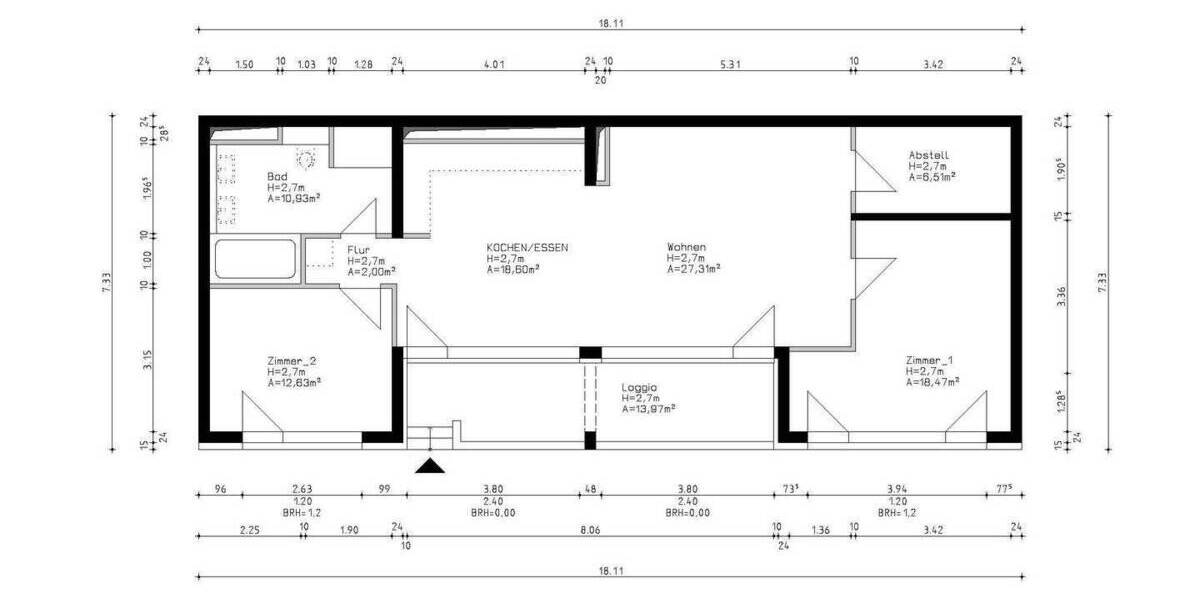 Etagenwohnung Frankfurt am Main Kalbach-Riedberg - 3 Zimmer, 103 m&sup2;, 615.000&euro; | Angebot:25661964