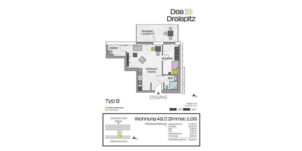 Etagenwohnung Stockstadt am Main - 3 Zimmer, 84 m&sup2;, 416.600&euro; | Angebot:25683655