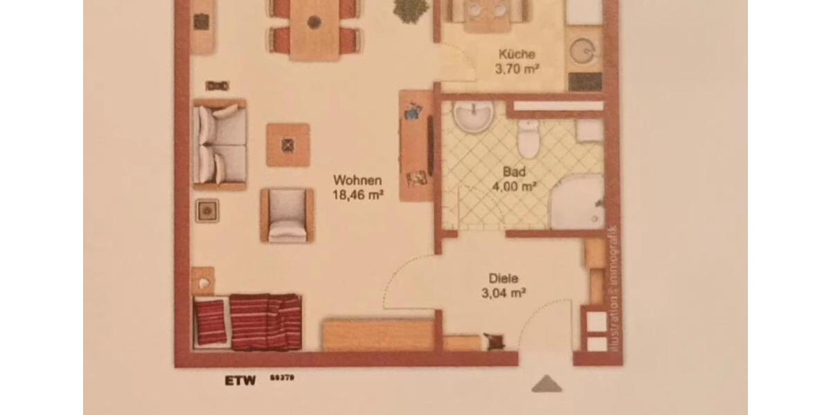 Etagenwohnung Hanau Lamboy - 1 Zimmer, 30 m&sup2;, 100.000&euro; | Angebot:25299800