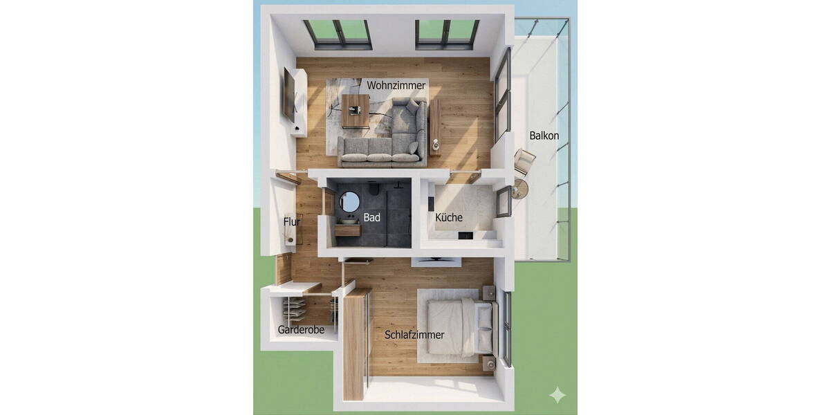 Etagenwohnung Frankfurt am Main Unterliederbach - 2 Zimmer, 59 m&sup2;, 239.000&euro; | Angebot:25970739