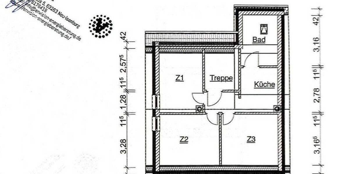 Etagenwohnung Hanau Klein-Auheim - 3 Zimmer, 45 m&sup2;, 855&euro; | Angebot:26888486
