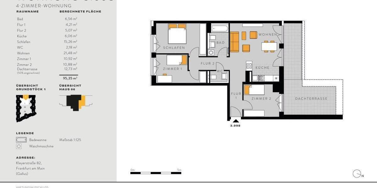 Etagenwohnung Frankfurt Gallus - 4 Zimmer, 95 m&sup2;, 659.900&euro; | Angebot:25702241