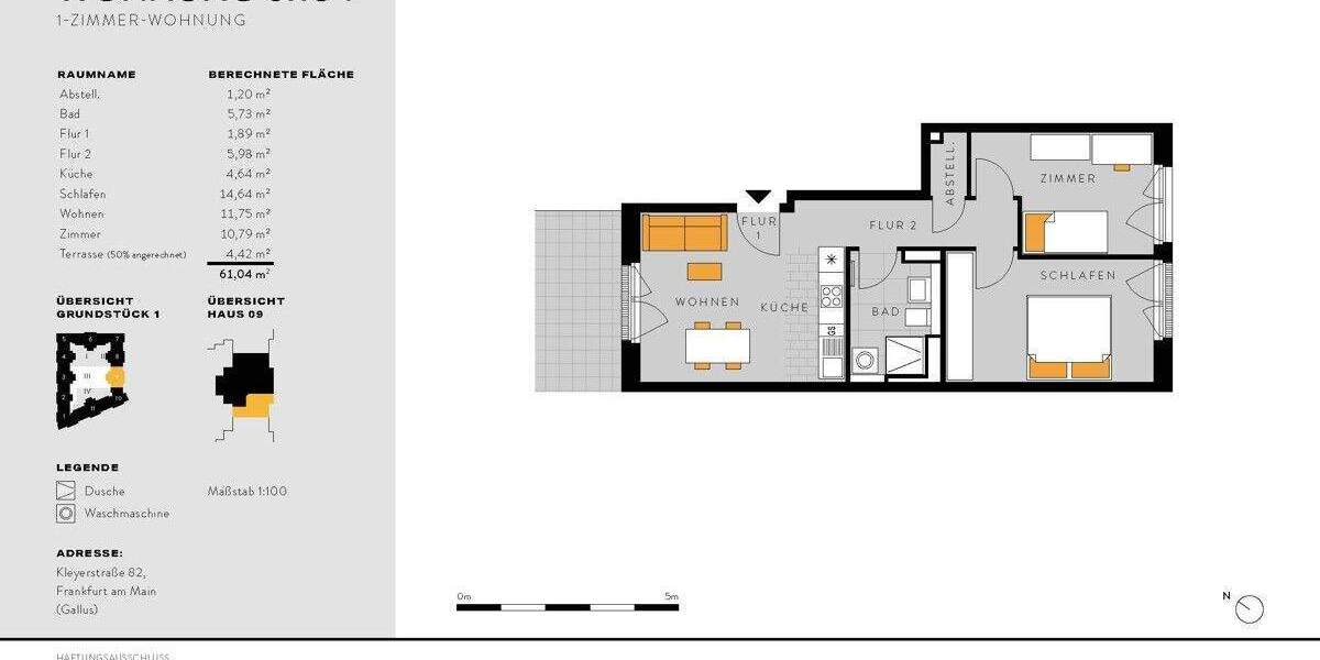 Etagenwohnung Frankfurt am Main Gallus - 3 Zimmer, 61 m&sup2;, 499.900&euro; | Angebot:25747681