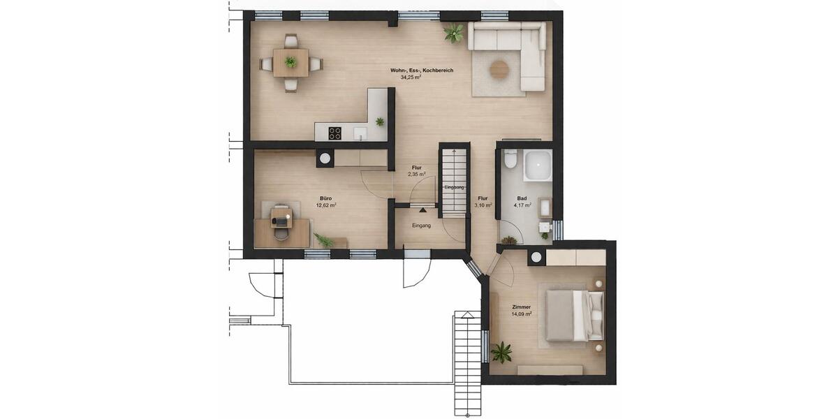 Etagenwohnung Nidderau - 3.5 Zimmer, 71 m&sup2;, 780&euro; | Angebot:26587178