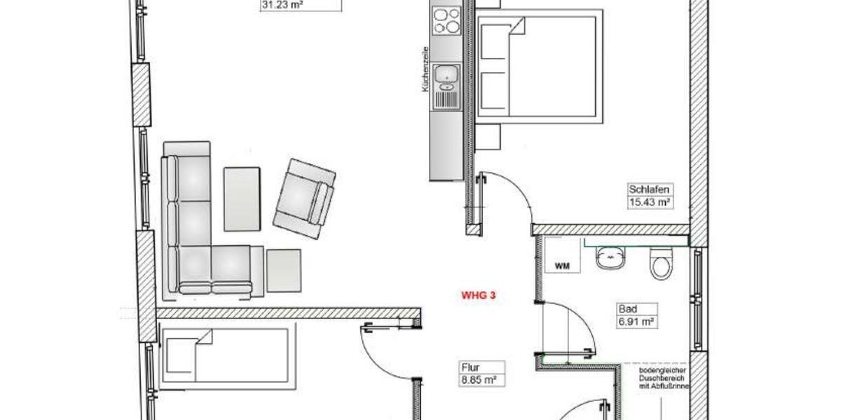 Etagenwohnung Gründau - 3 Zimmer, 80 m&sup2;, 1.380&euro; | Angebot:26341036
