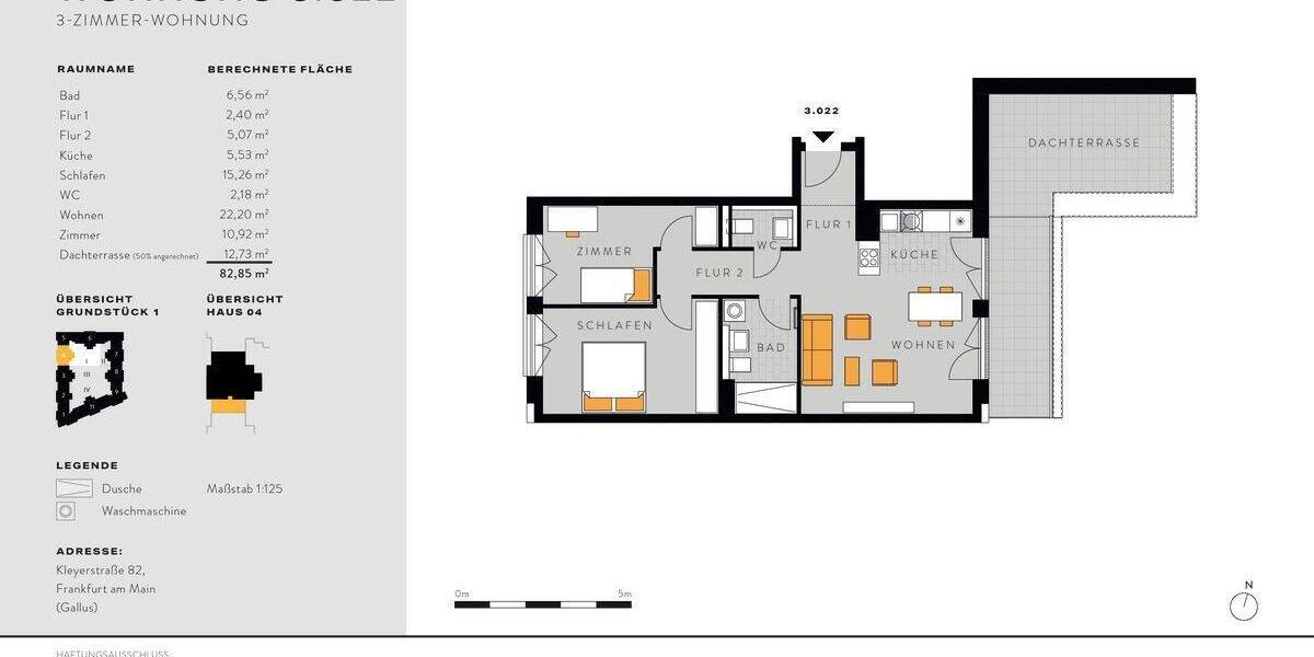 Etagenwohnung Frankfurt Gallus - 3 Zimmer, 82 m&sup2;, 599.900&euro; | Angebot:25702307