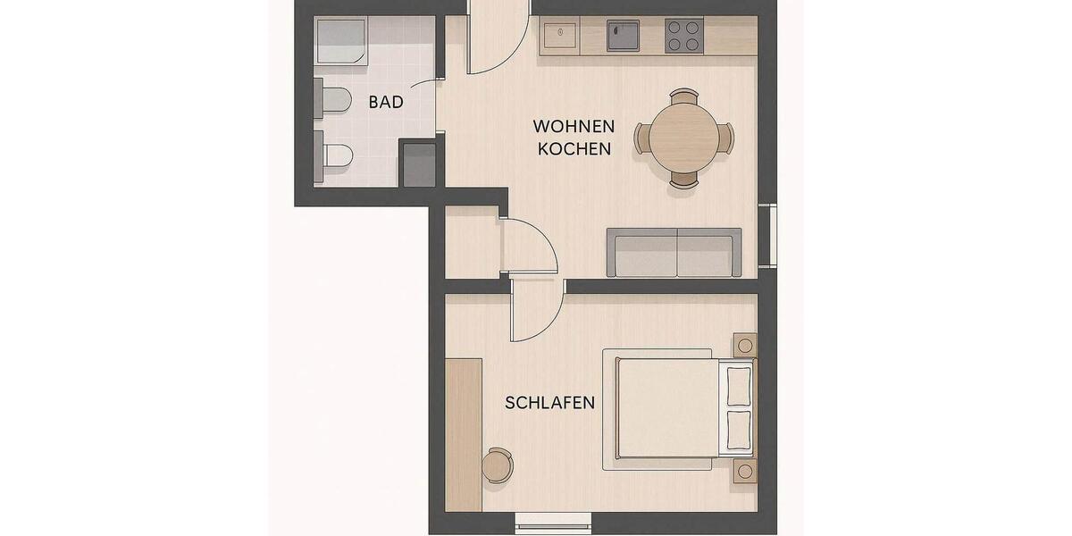 Etagenwohnung Dieburg - 2 Zimmer, 45 m&sup2;, 169.000&euro; | Angebot:26958577