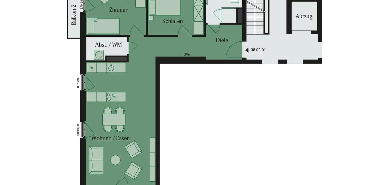 Etagenwohnung Mühlheim am Main - 3 Zimmer, 84 m&sup2;, 1.425&euro; | Angebot:23357480