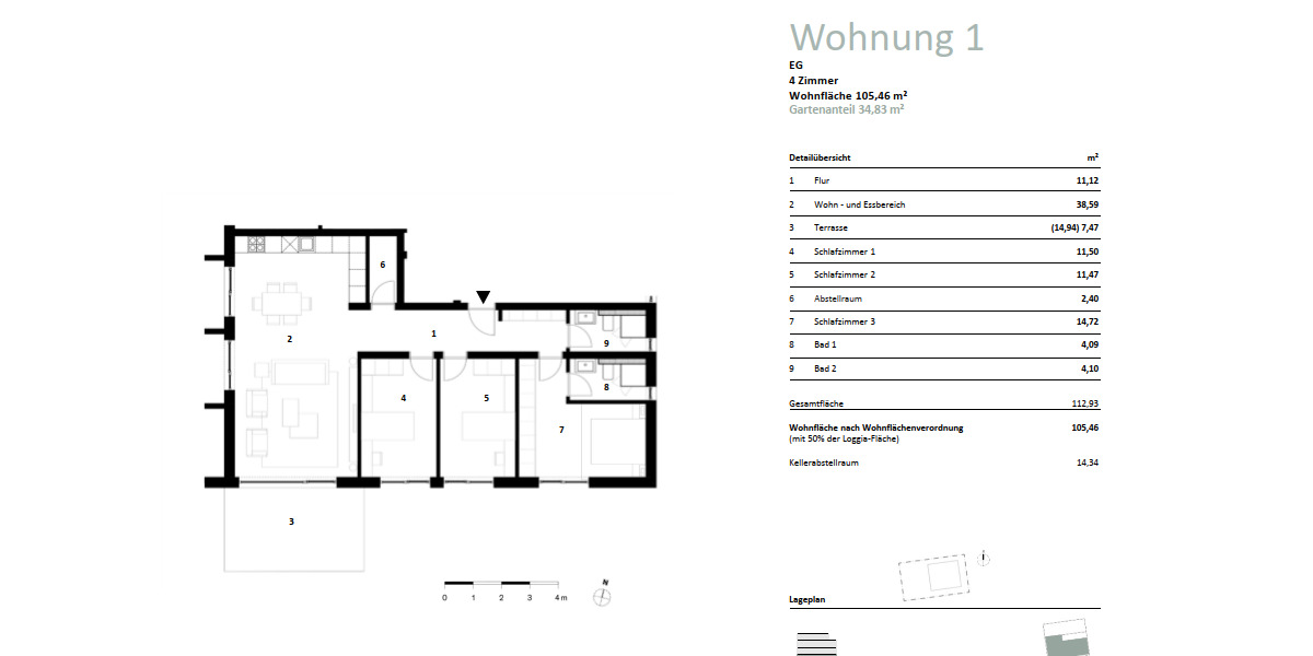 Etagenwohnung Bad Vilbel - 4 Zimmer, 105 m&sup2;, 650.000&euro; | Angebot:25778946