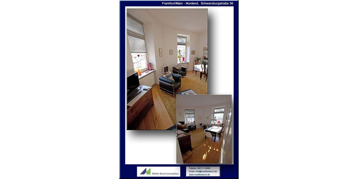 Etagenwohnung Frankfurt am Main Nordend-Ost - 3 Zimmer, 80 m&sup2;, 650.000&euro; | Angebot:26824895