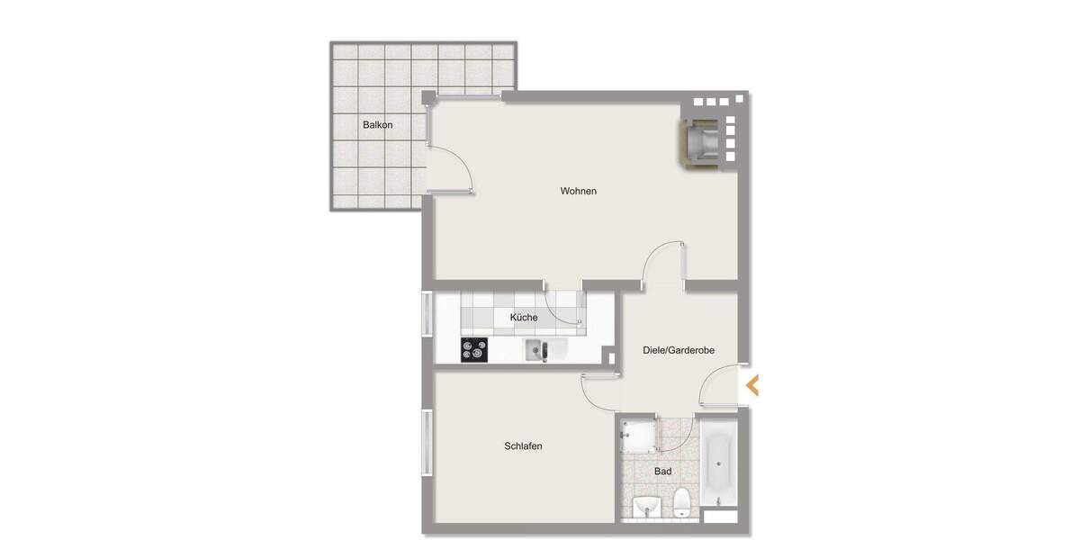 Etagenwohnung Offenbach Offenbach am Main - 2 Zimmer, 56 m&sup2;, 252.000&euro; | Angebot:25837543