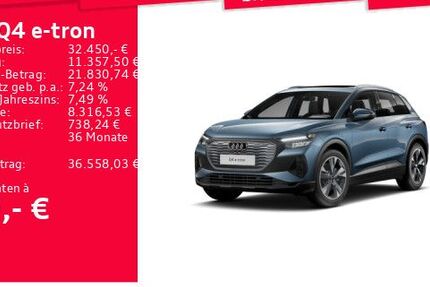 Audi Q4 e-tron 33.987 km 30.850 &euro; Frankfurt am Main 60314