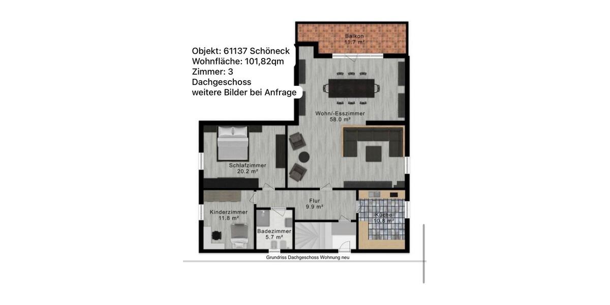 Etagenwohnung Schöneck - 3 Zimmer, 101 m&sup2;, 1.350&euro; | Angebot:27584589