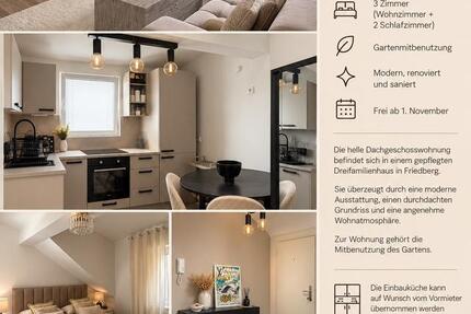 Wohnung Friedberg (Hessen) - 3 Zimmer, 55 m&sup2;, 1.100&euro; | Angebot:27602878