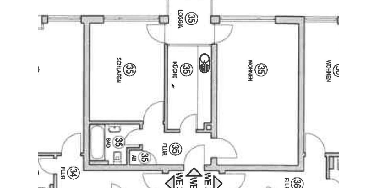 Etagenwohnung Bad Soden am Taunus - 2 Zimmer, 58 m&sup2;, 1.190&euro; | Angebot:24551736